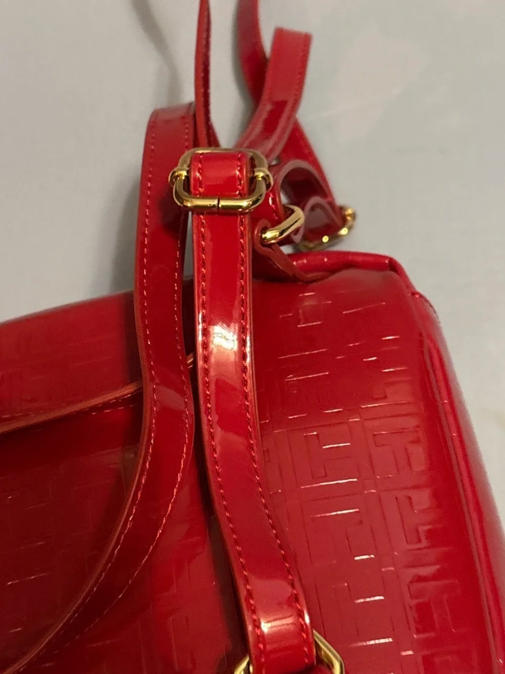 Tommy Hilfiger Red Small Backpack Multi Zipper